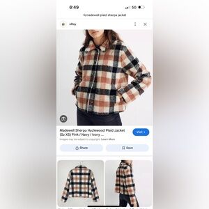 Madewell Plaid Women's Jacket - Pink, Black, Cream